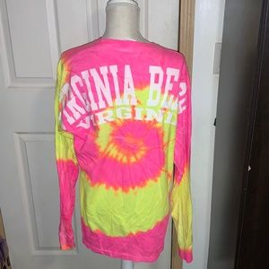 Women’s Long Sleeve Tie-Dye Virginia Beach Shirt Preowned Size MEDIUM